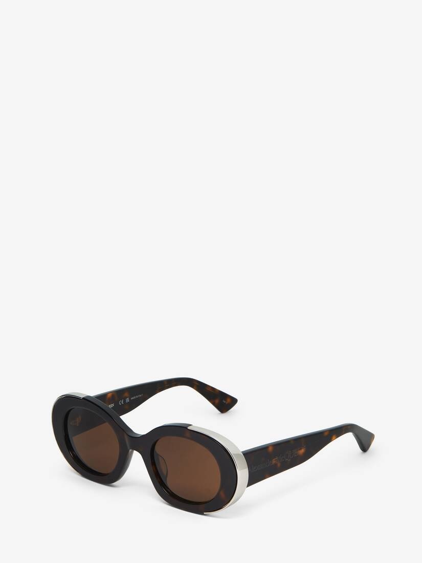 Women's The Grip Oval Sunglasses in Havana/brown - 2