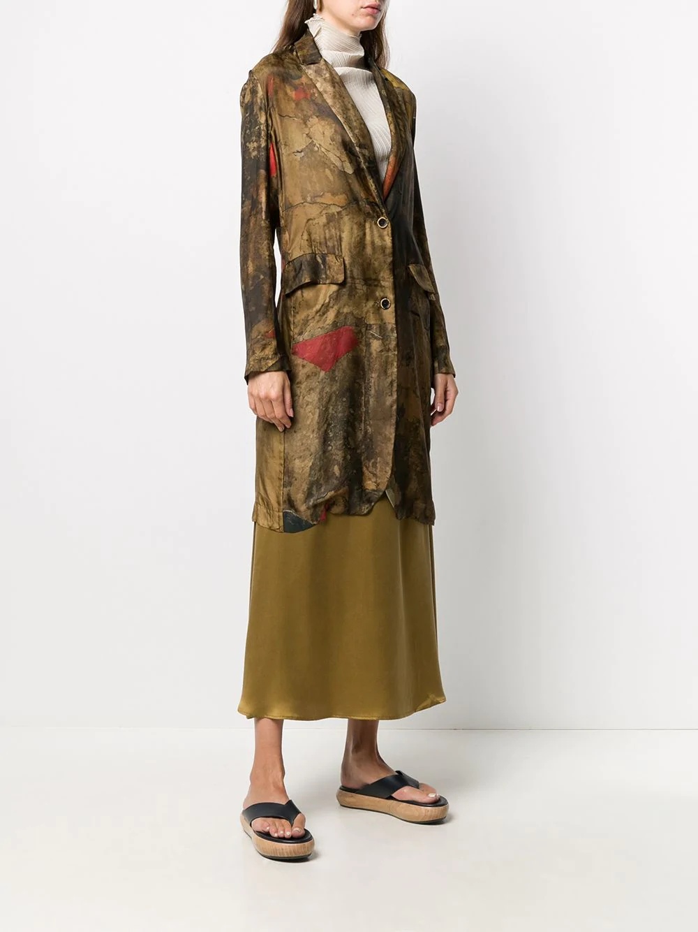 abstract-print coat - 3