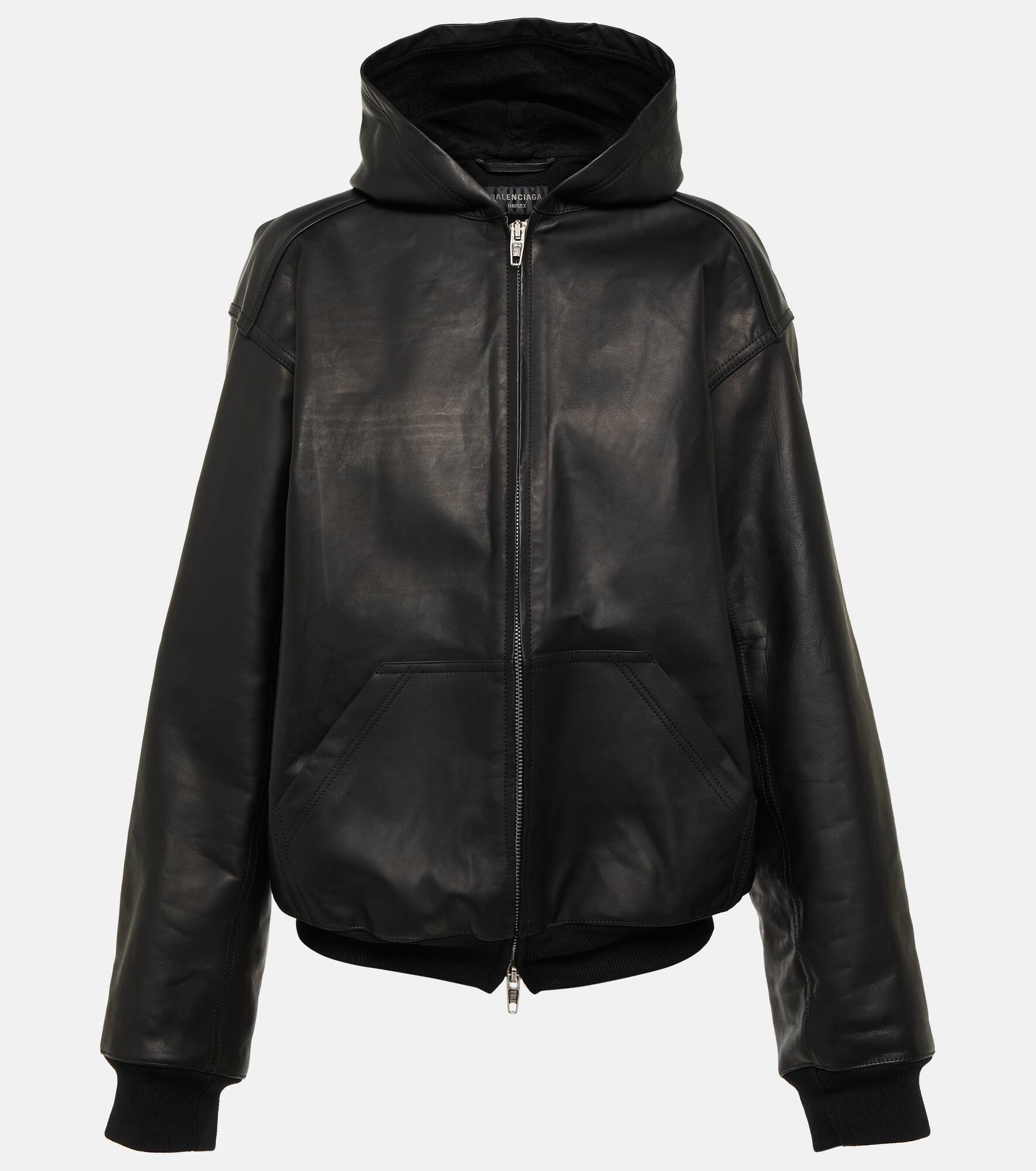 Hooded leather jacket - 1