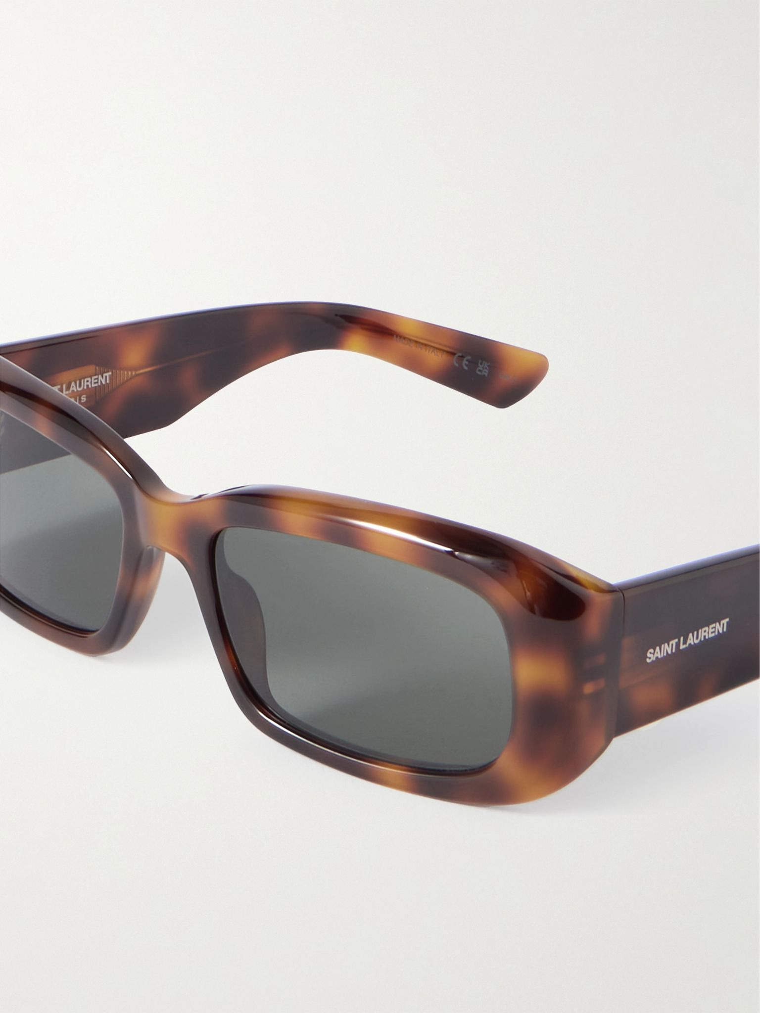 Rectangle-frame tortoiseshell acetate sunglasses Tortoiseshell - 4