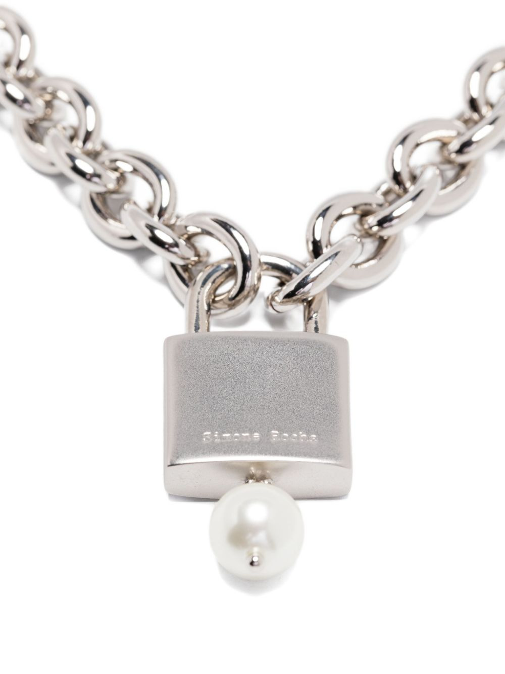 padlock pearl necklace - 3