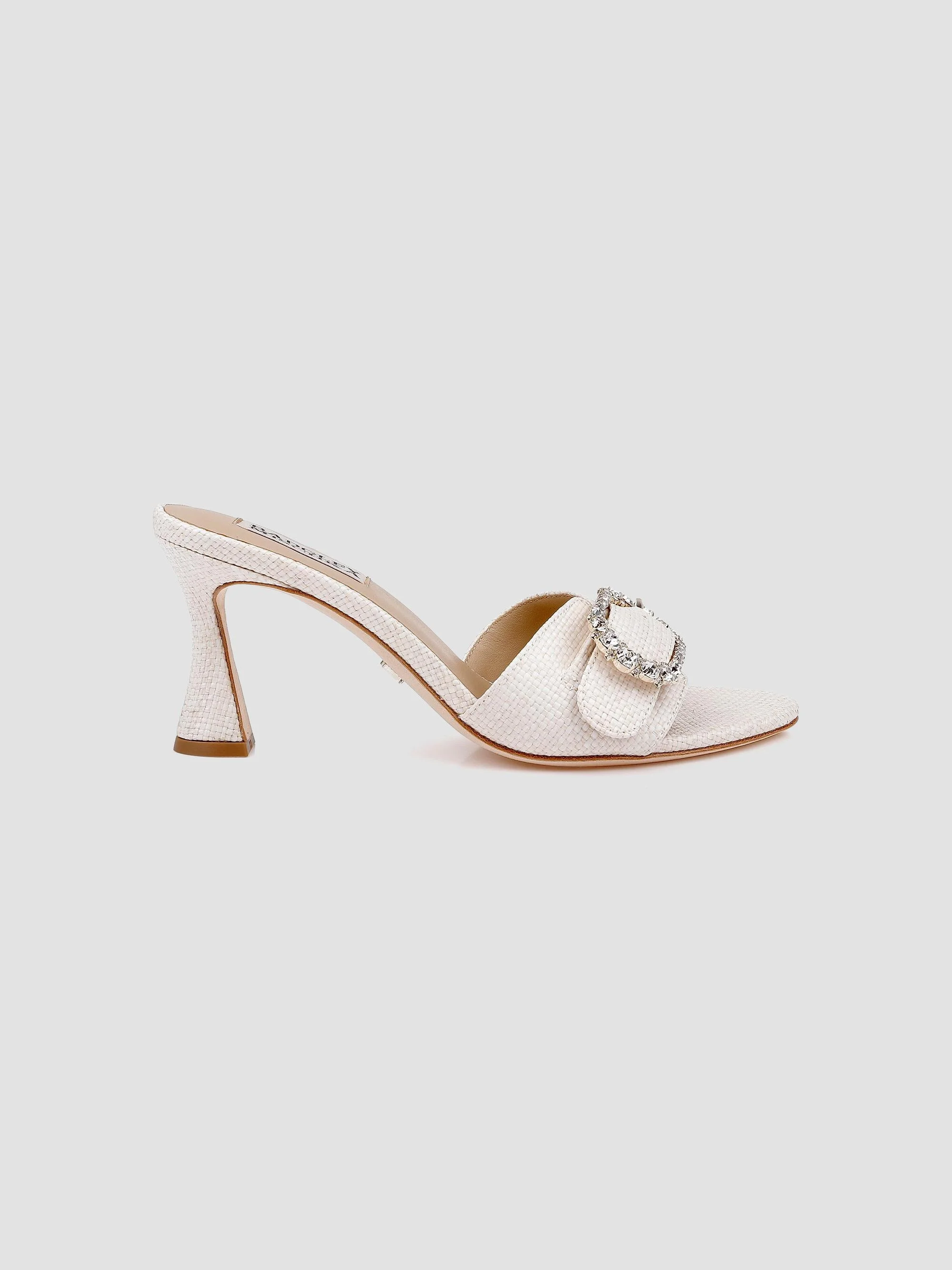 Women's Odetta 75MM Embellished Slip-On Sandals - Chalk - 1