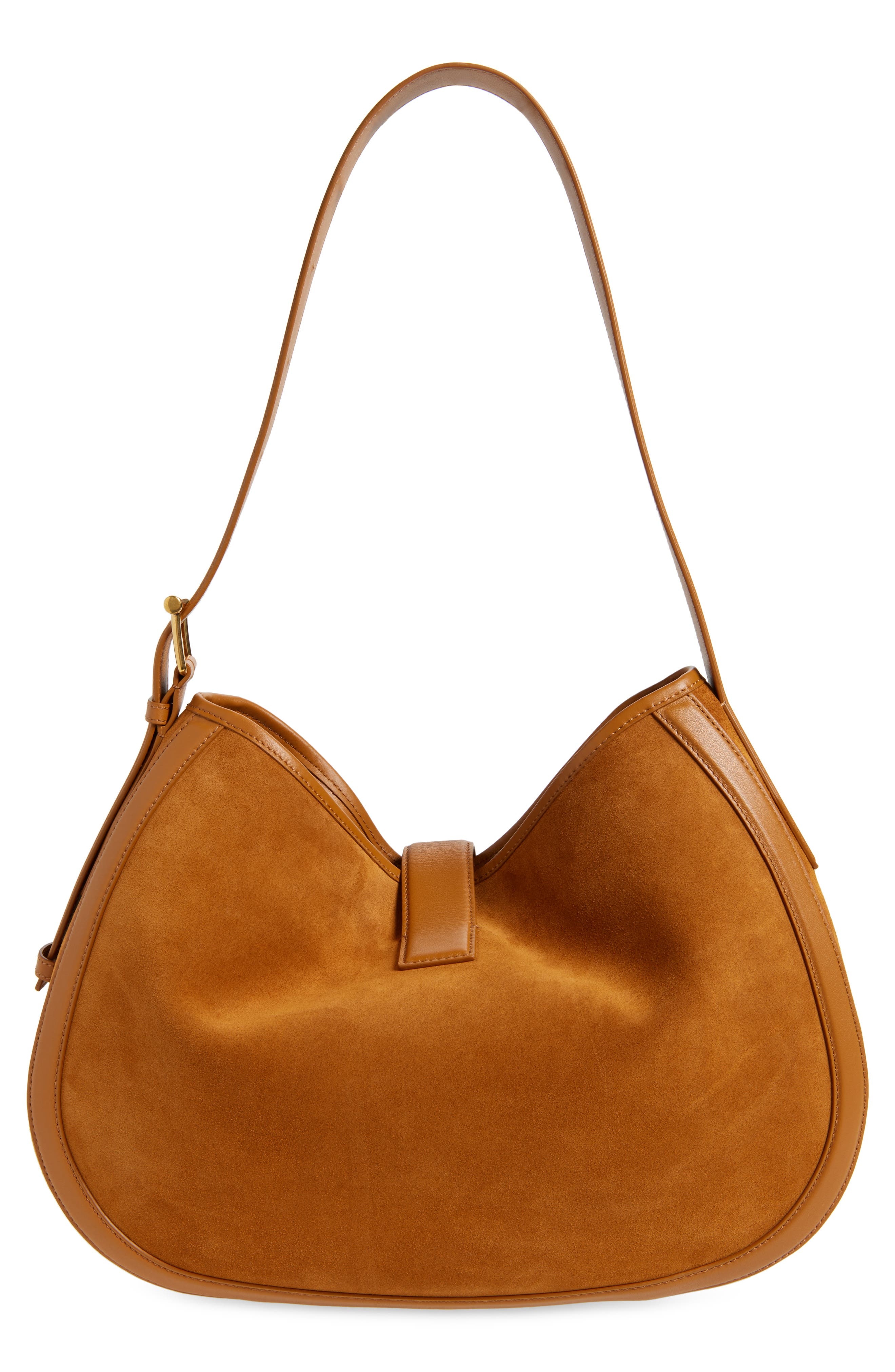 McQueen T-Bar Suede Shoulder Bag in Light Brown/Gold at Nordstrom - 2
