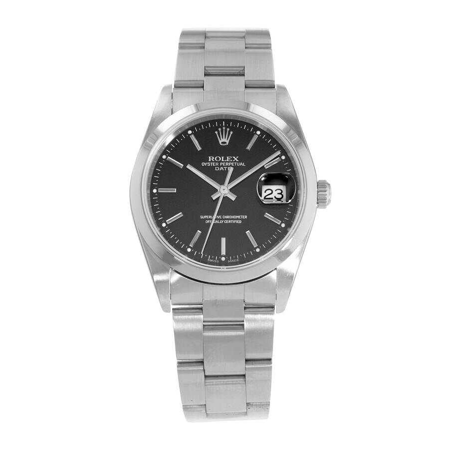 Pre-owned Rolex Oyster Perpetual Date Automatic Chronometer Black Dial Men's Watch 15200 BKSO - 2