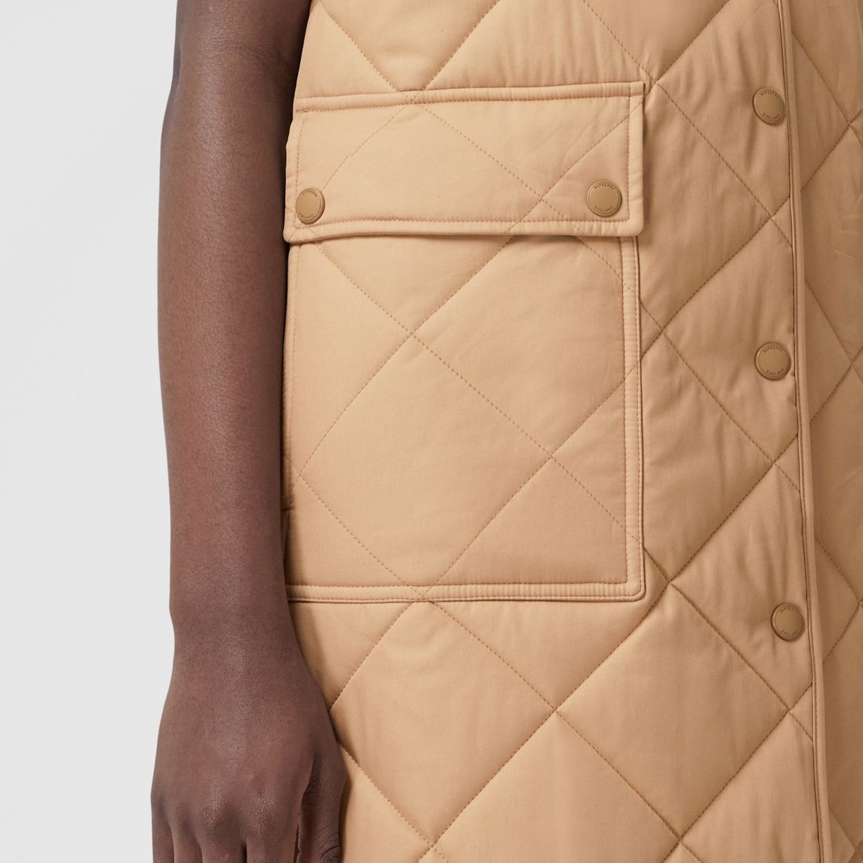 Diamond Quilted Cotton Gabardine Gilet - 5