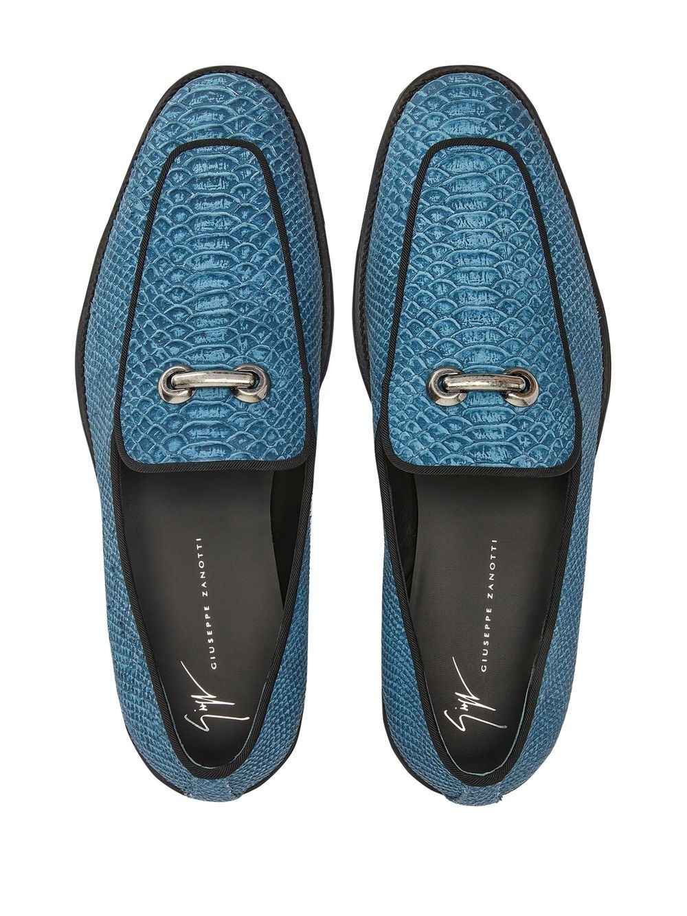 snakeskin-effect leather loafers - 4