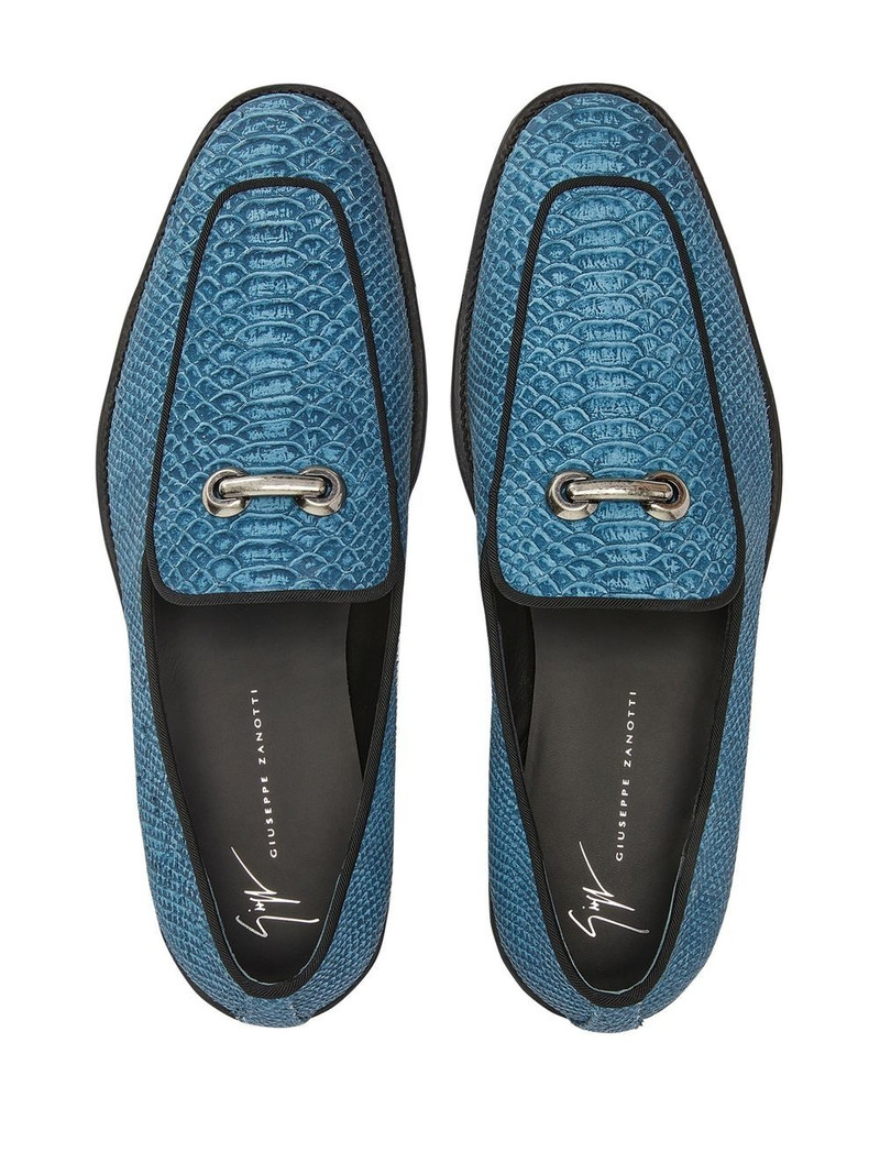 snakeskin-effect leather loafers 4
