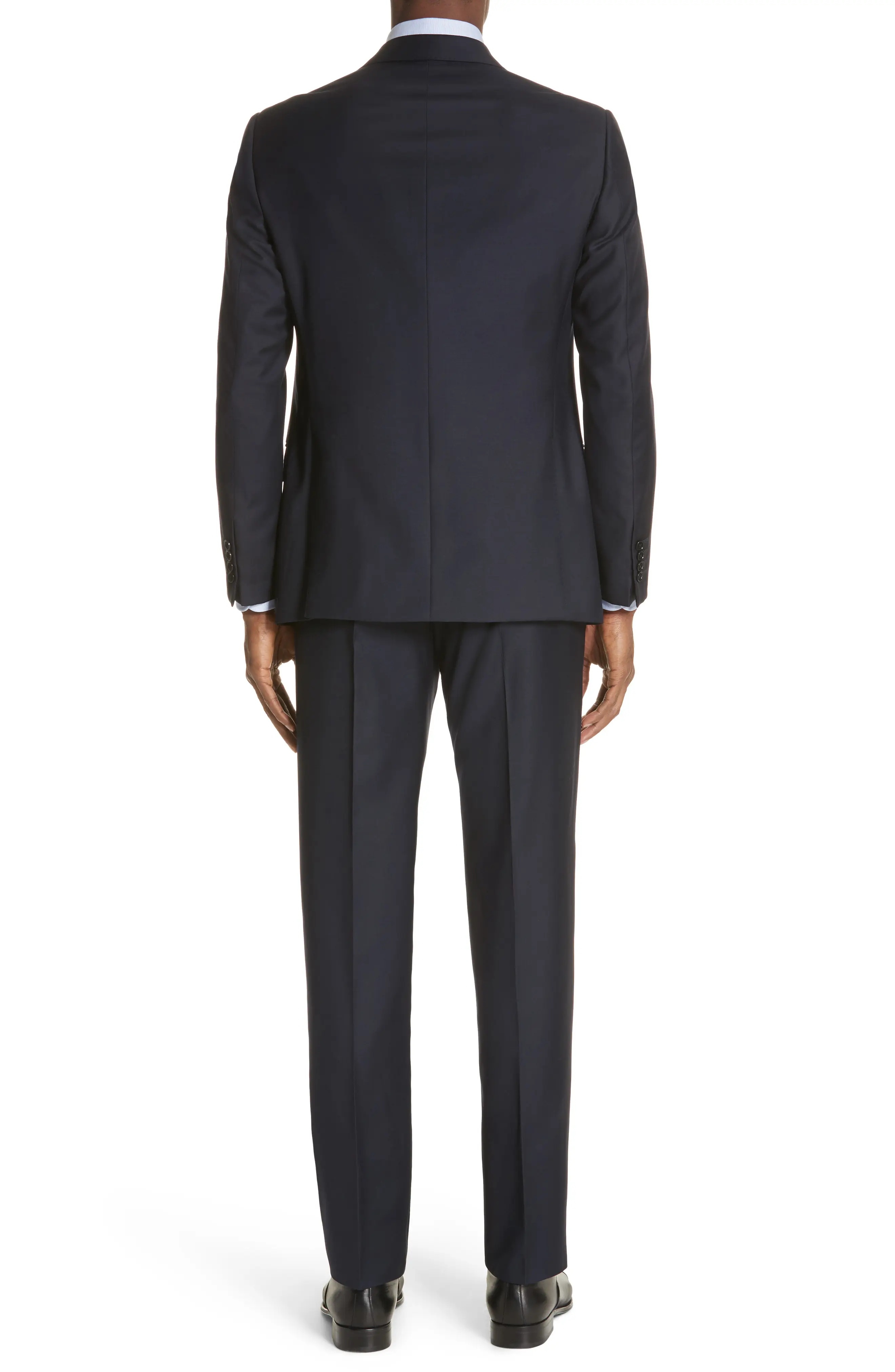 Trim Fit Solid Wool Suit - 2