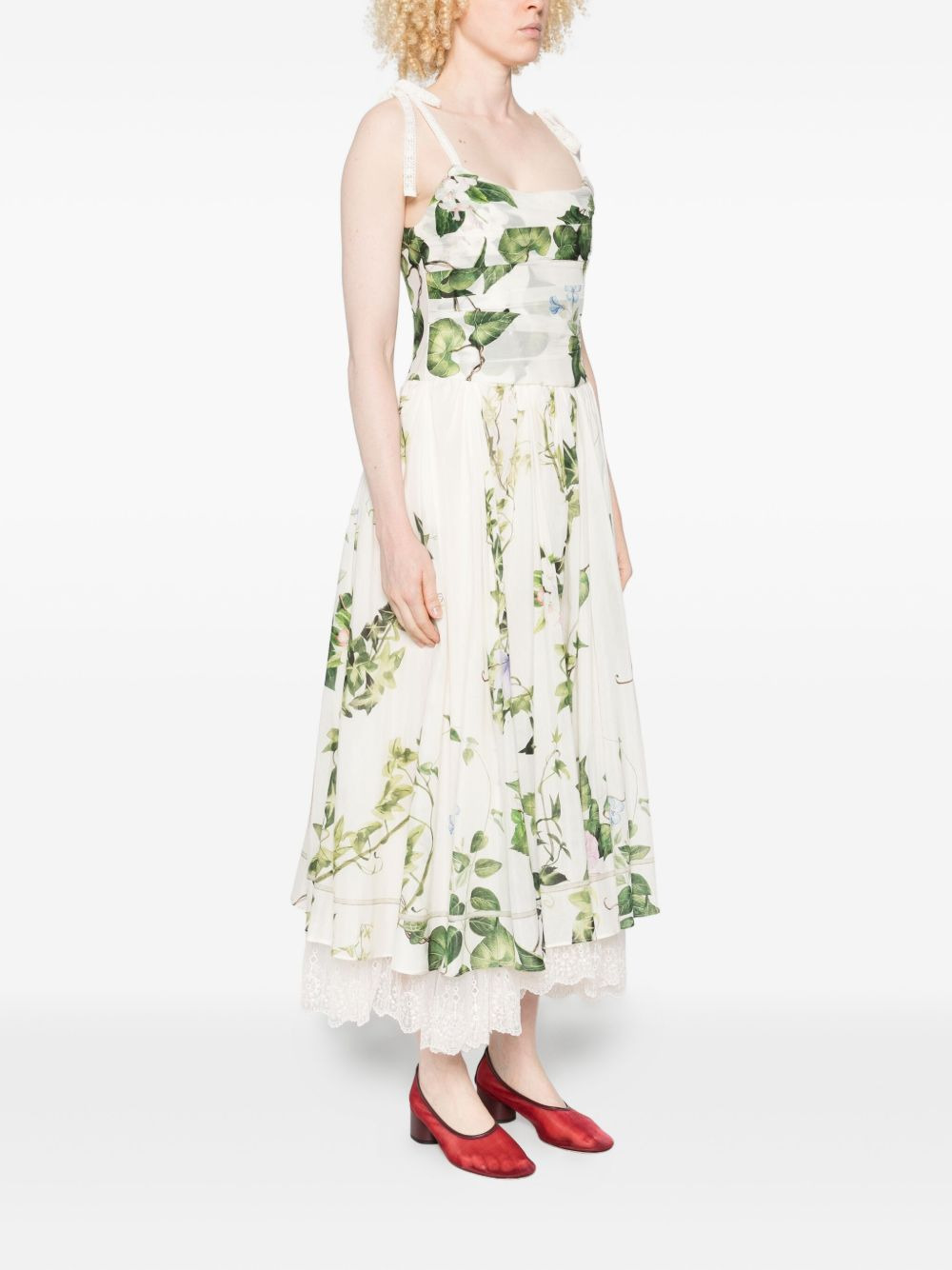 floral-print tie-shoulder dress - 3