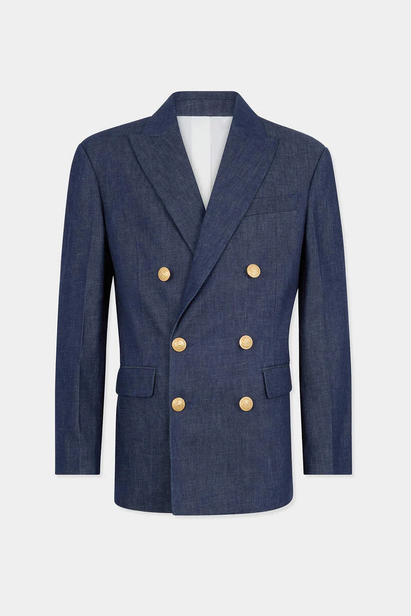 DENIM DOUBLE BREASTED BLAZER - 1