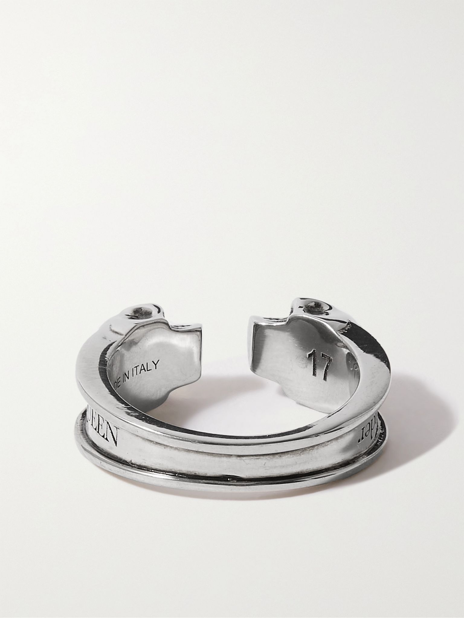 Skull Burnished Silver-Tone Ring Silver - 3