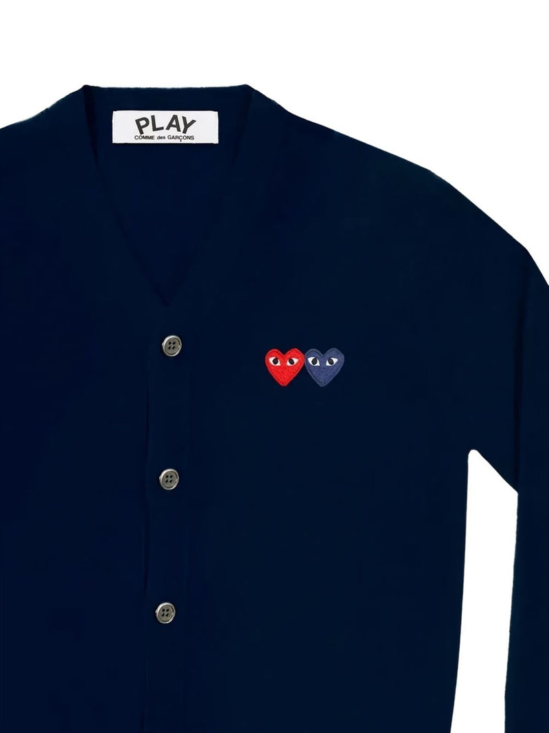 Comme des Garçons PLAY Double Hearts cardigan outlook