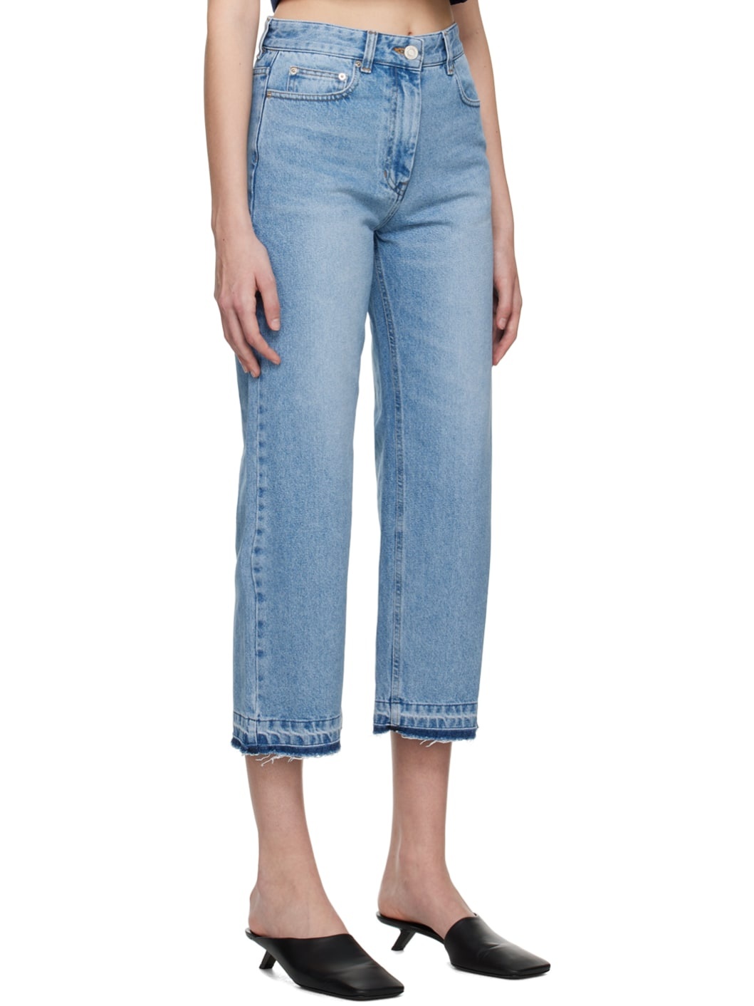 Blue Raw Edge Jeans - 2