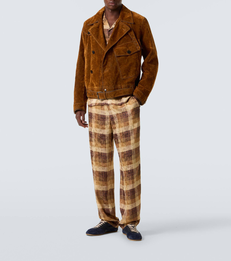Dries Van Noten Checked jacquard straight pants outlook