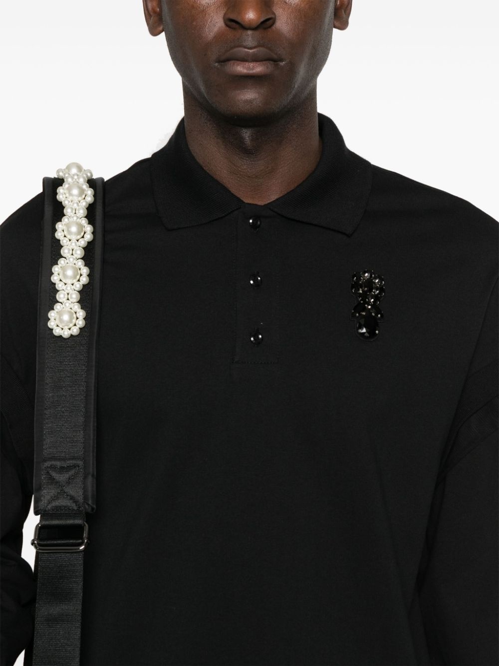 crystal-embellished cotton polo shirt - 5