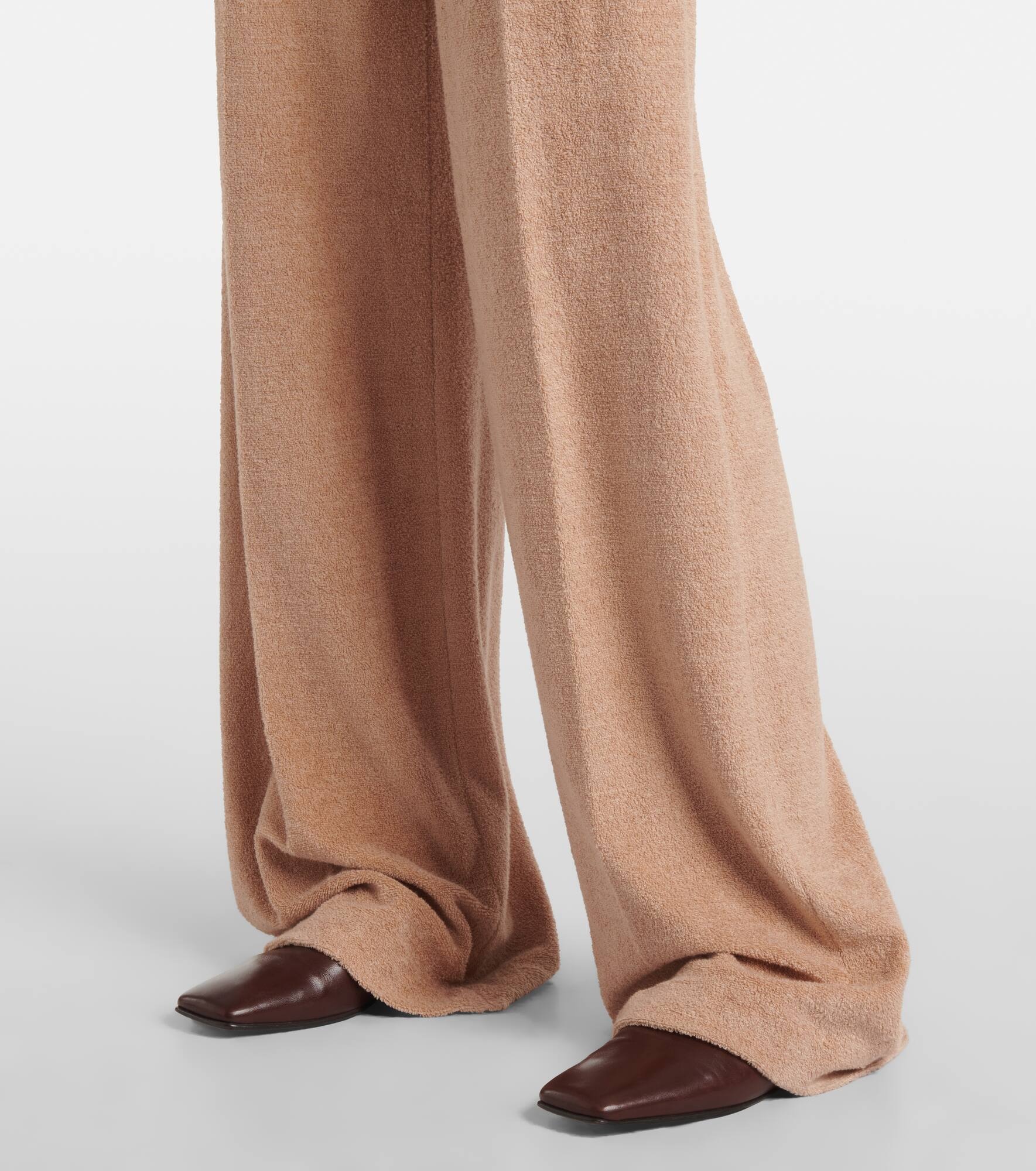 Linen and cotton terry wide-leg pants - 5
