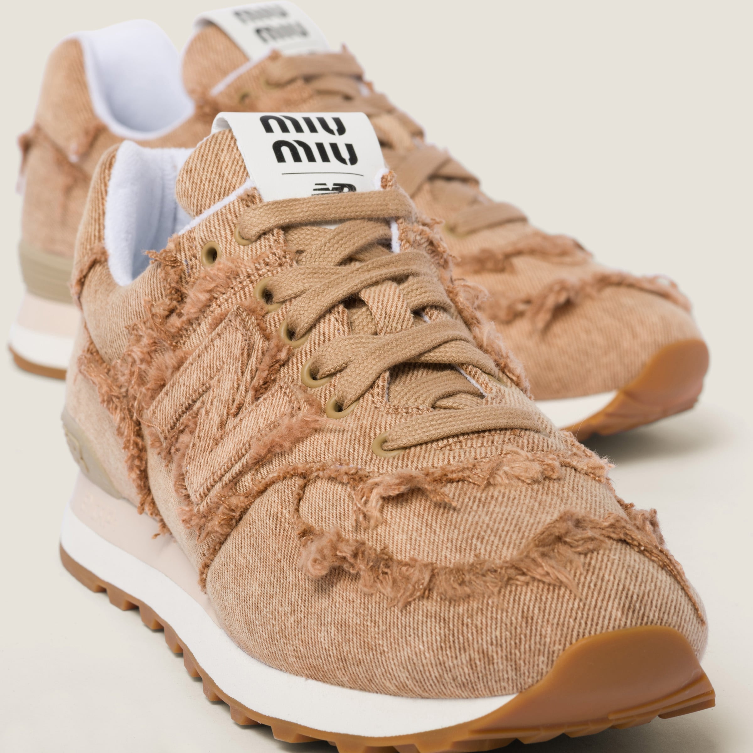 New Balance 574 x Miu Miu marbleized denim sneakers - 4
