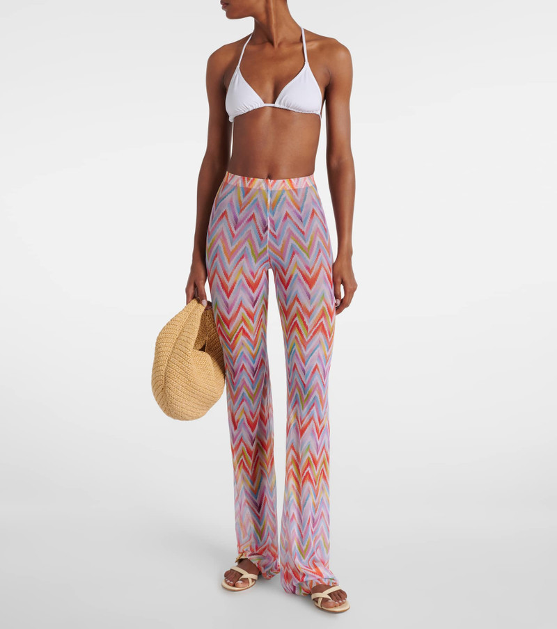 Missoni Zigzag printed tulle straight pants outlook