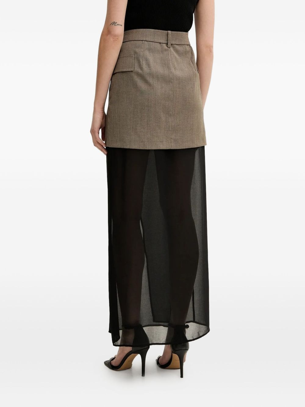 wrap-front layered skirt - 2