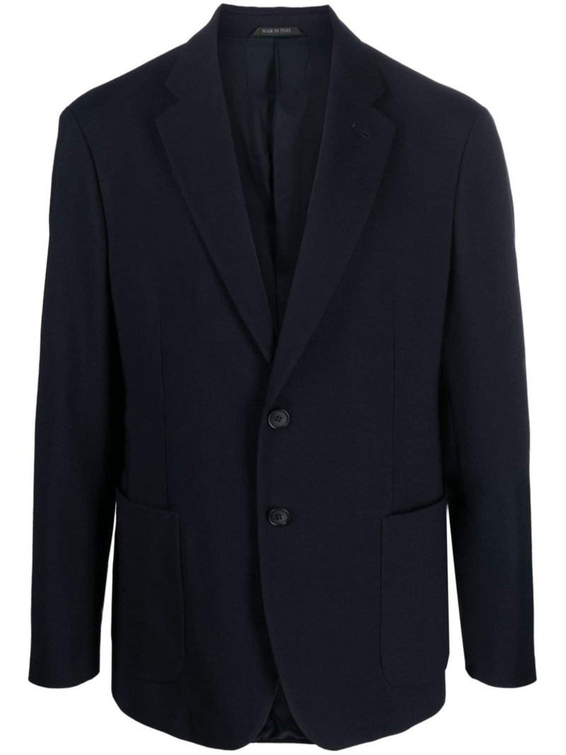 micro-canneté effect notched-lapel blazer - 1