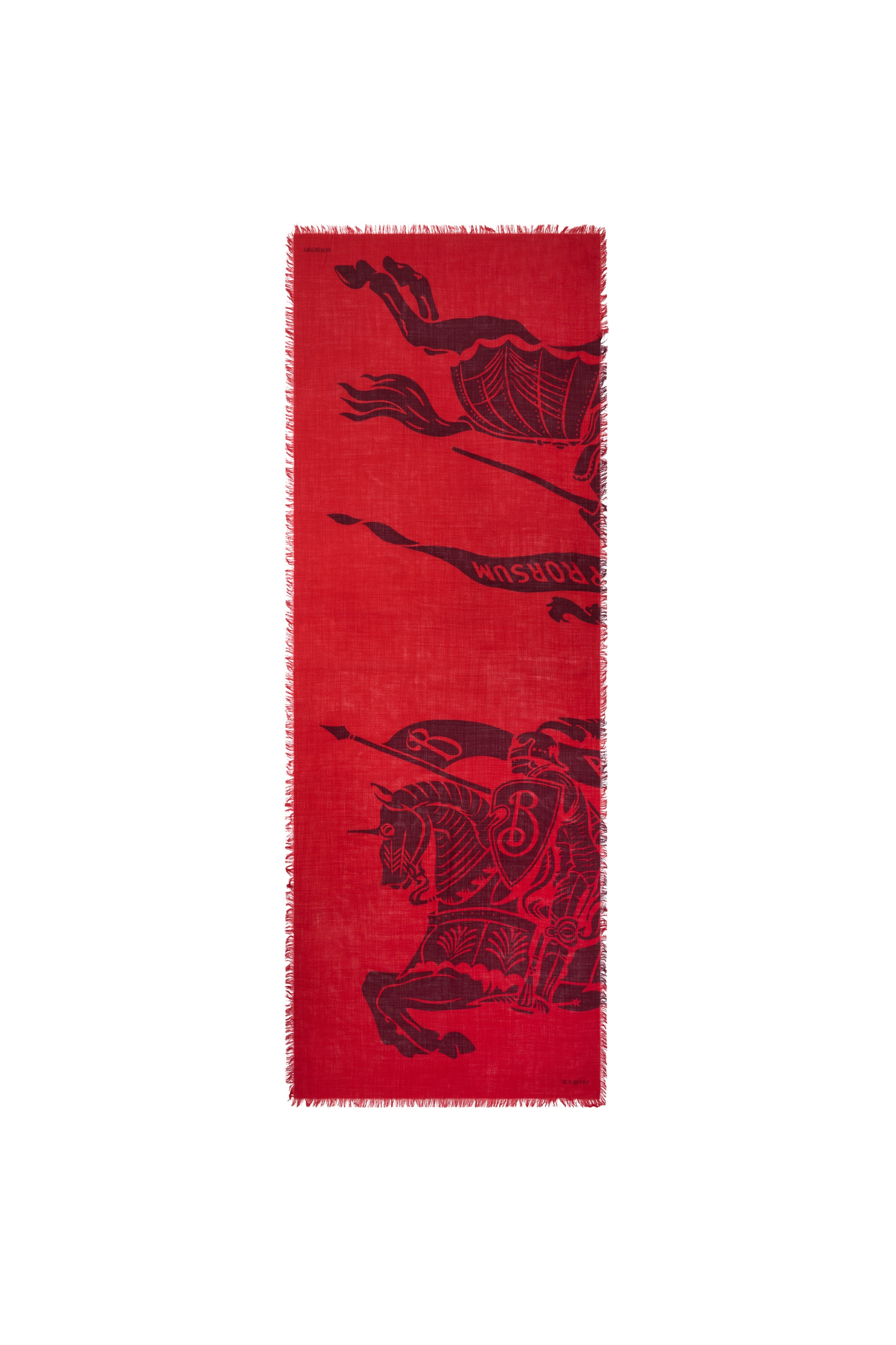 burberry Wide EKD Wool Scarf in Oxblood at Nordstrom - 6