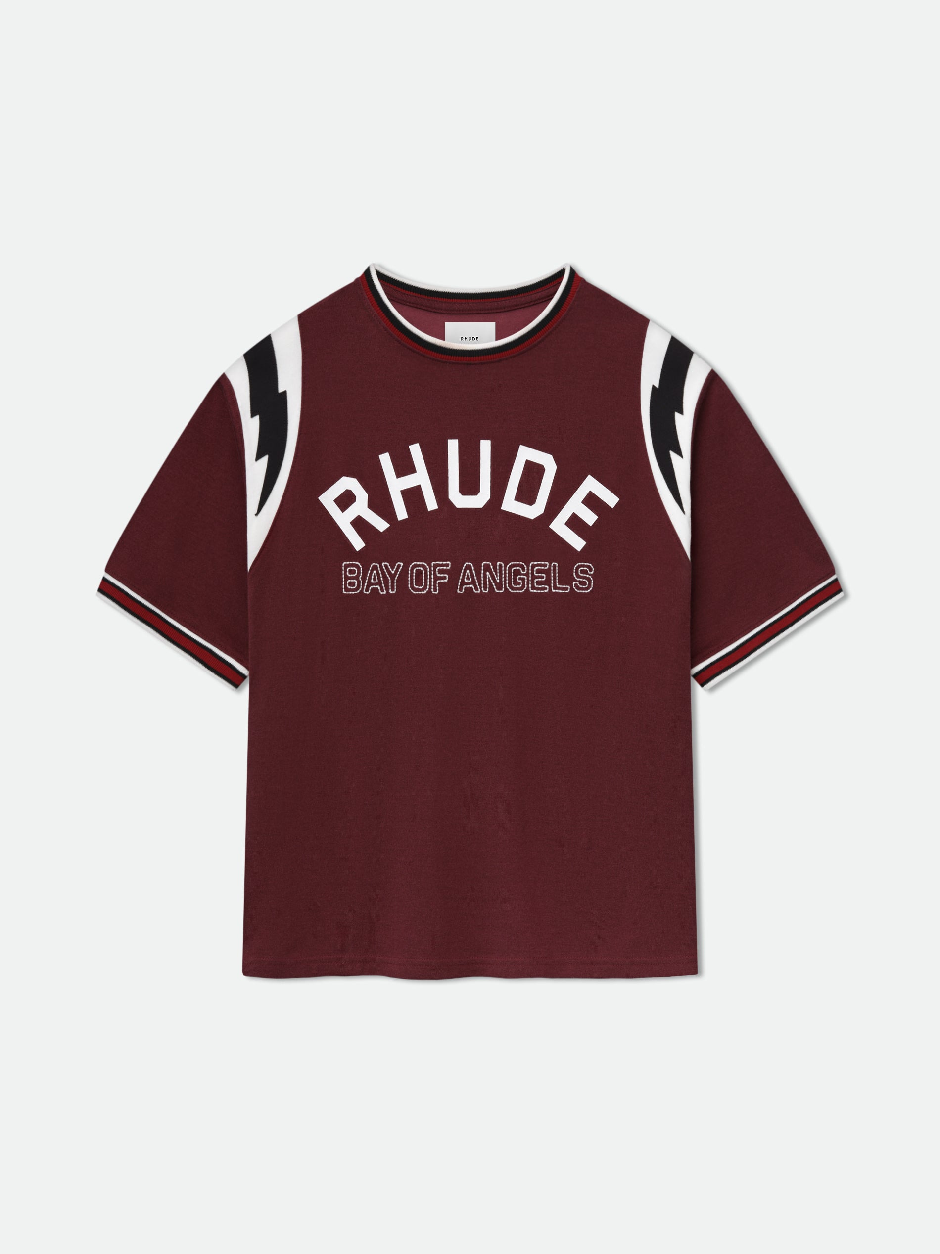RHUDE LIGHTNING RINGER JERSEY TEE - 1