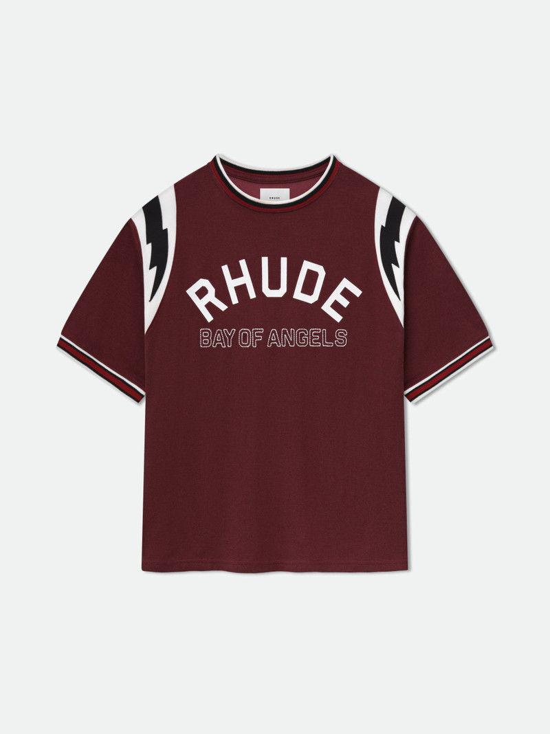 RHUDE LIGHTNING RINGER JERSEY TEE 1