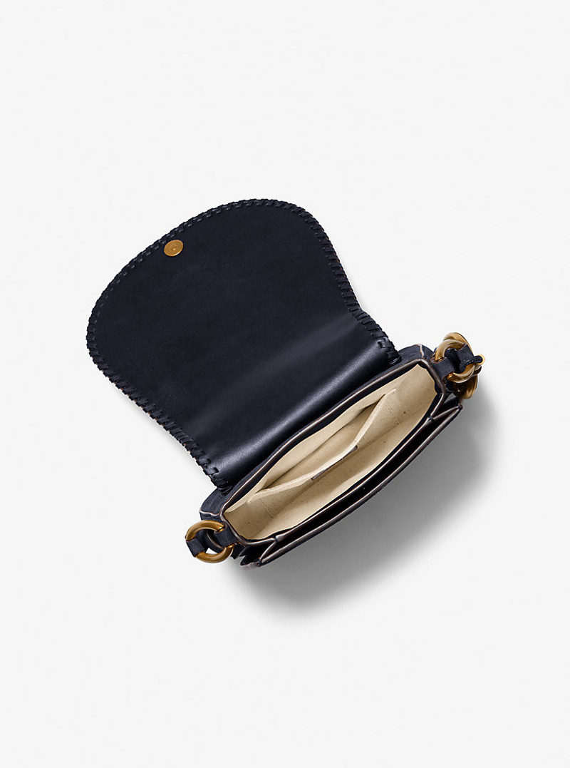 MICHAEL KORS Josie Medium Whipstitched Suede Saddle Bag outlook
