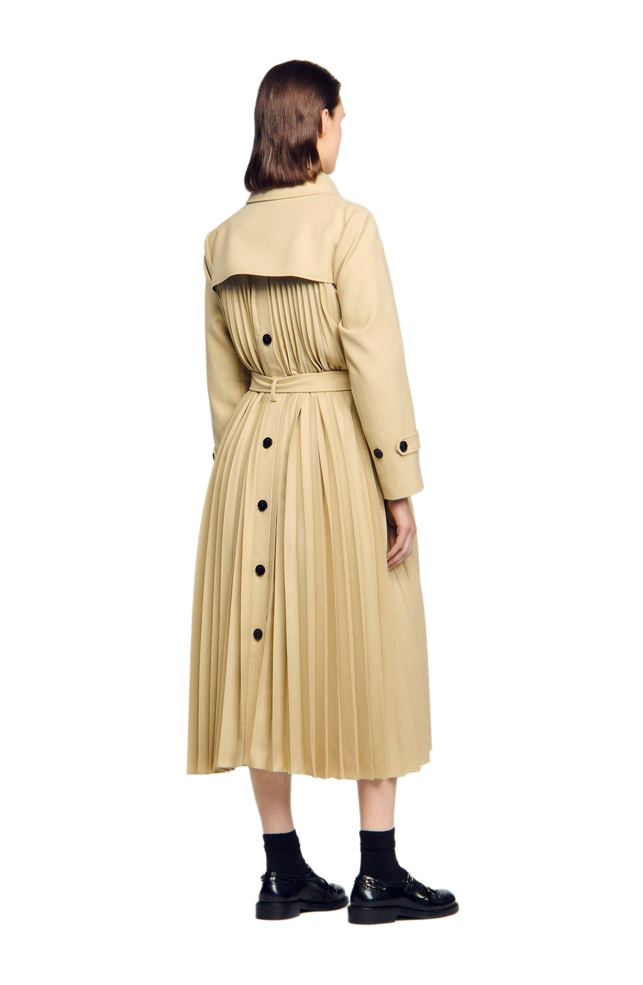 SANDRO Belted double-breasted trench in Beige at Nordstrom - 2