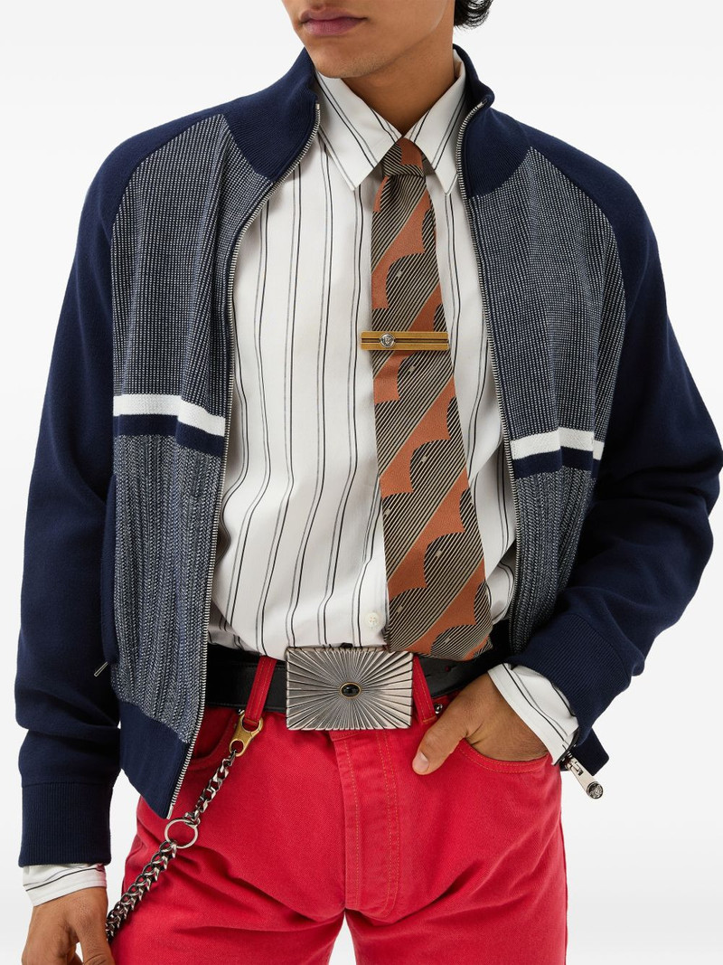 printed jacquard silk tie 3