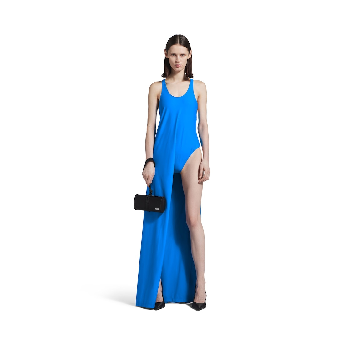 Women's Asymmetric Dress in Blue - 2