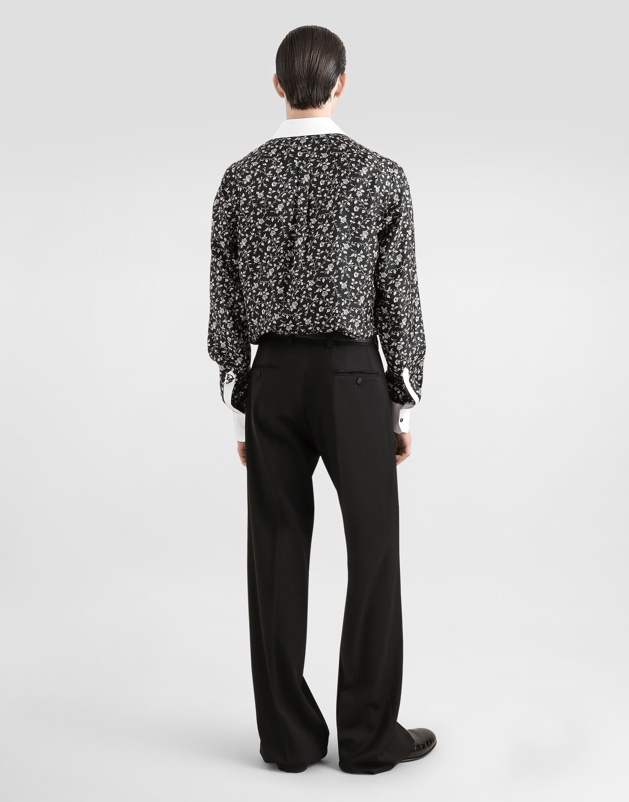 Silk shirt with tie print - 3