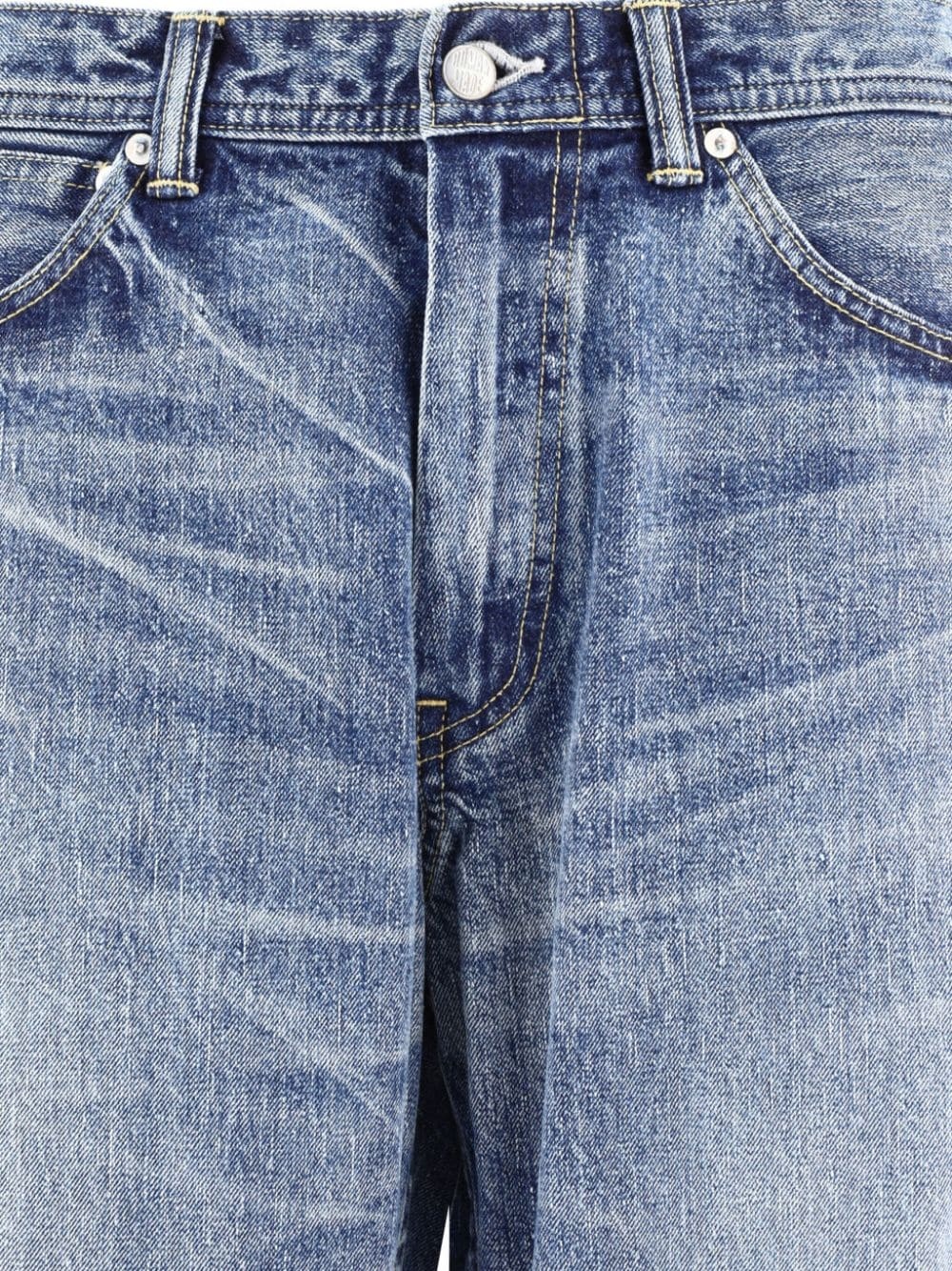 stonewashed denim trousers - 3