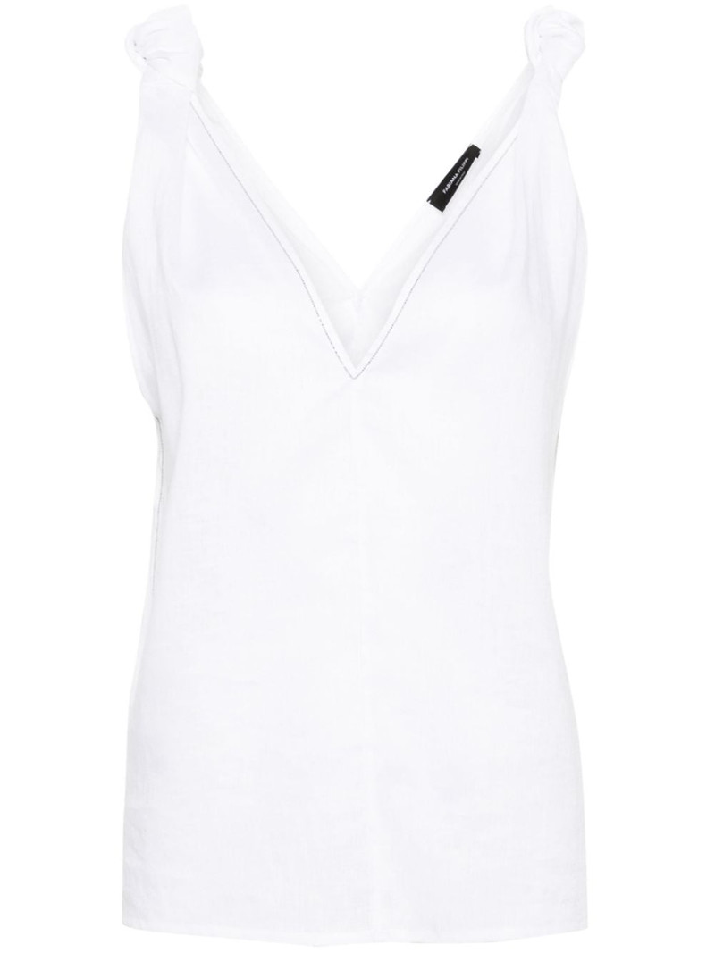 V-neck linen blouse 1