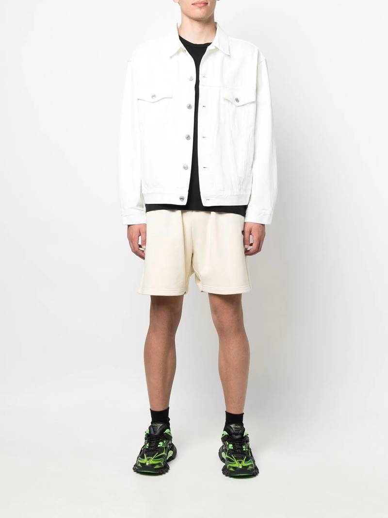 BALENCIAGA straight-leg cotton track shorts outlook