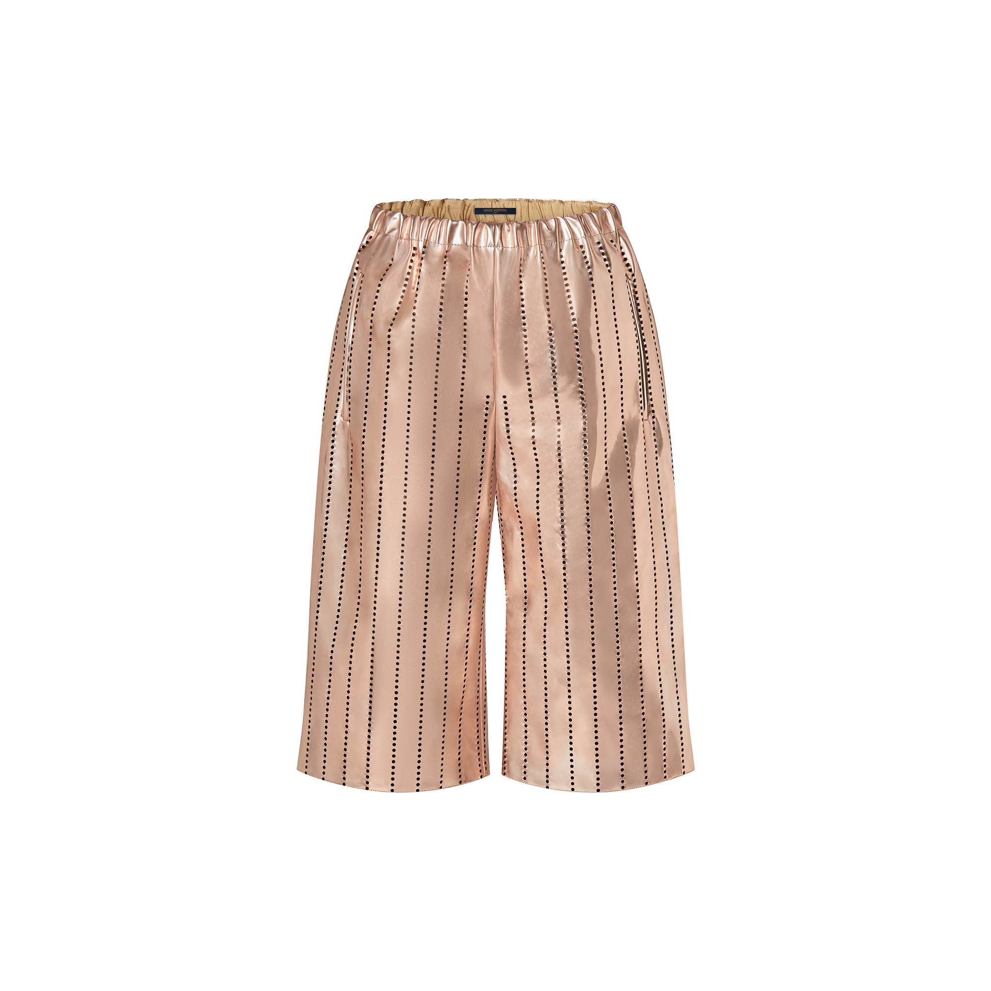 Perforated Metallized Bermuda Shorts - 1
