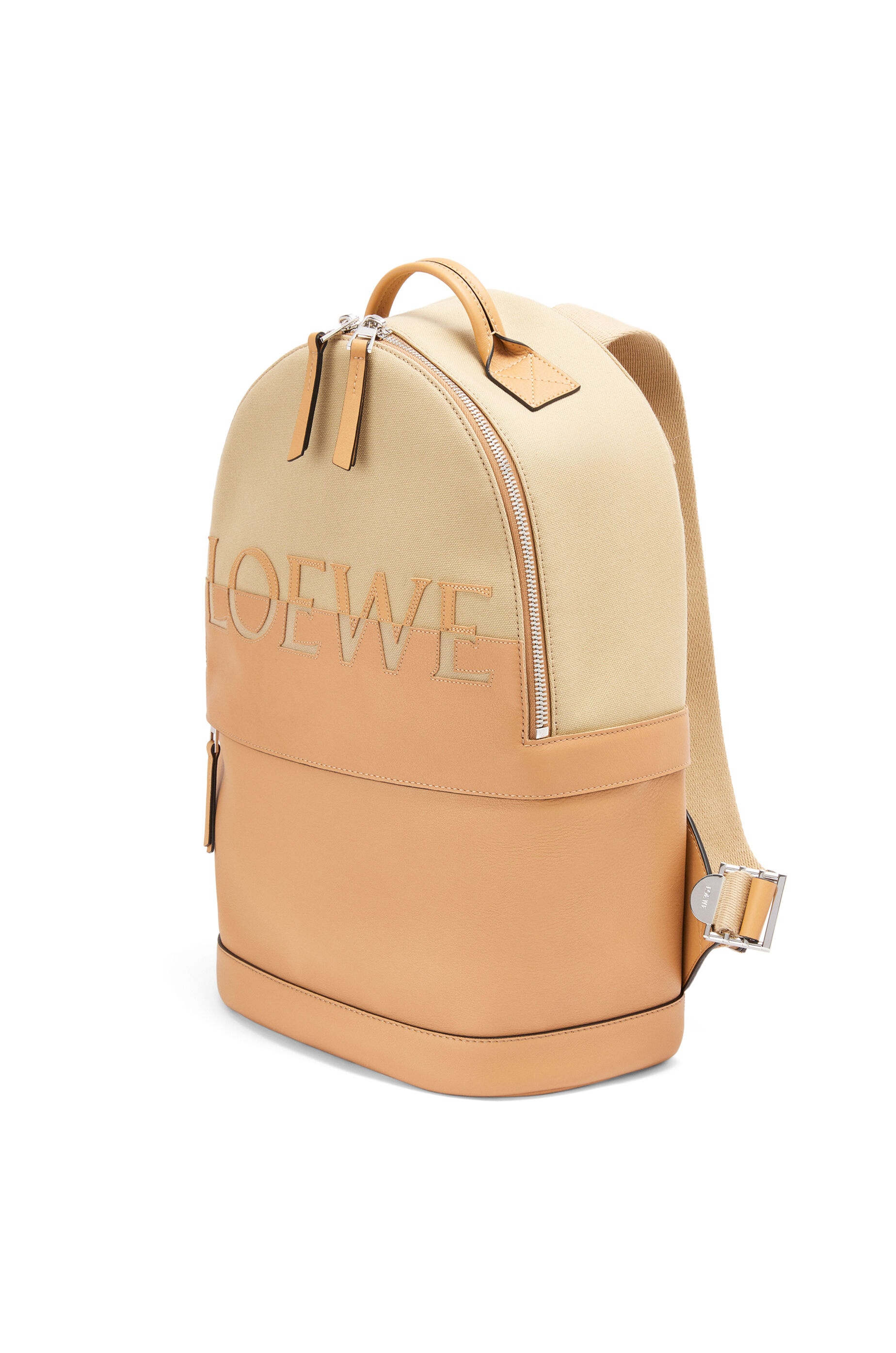 Signature Round backpack in canvas and classic calfskin - 3