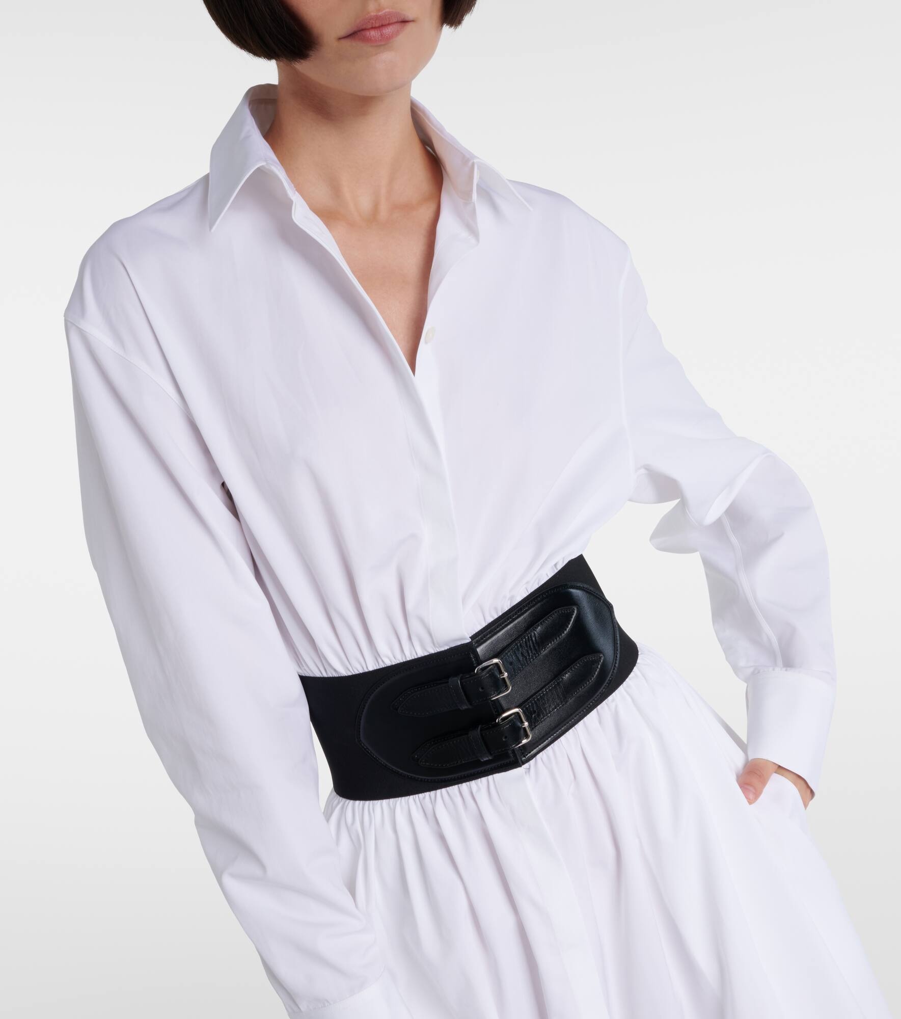 Cotton poplin shirt dress - 6