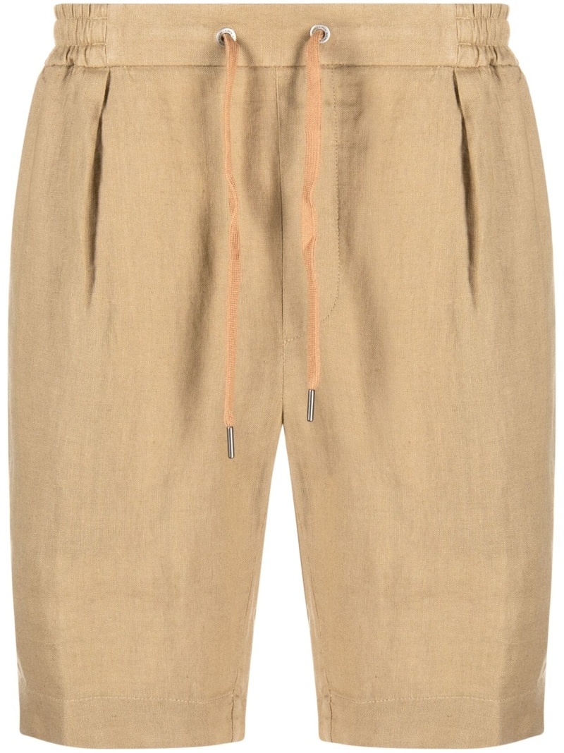 drawstring-fastening linen shorts - 1