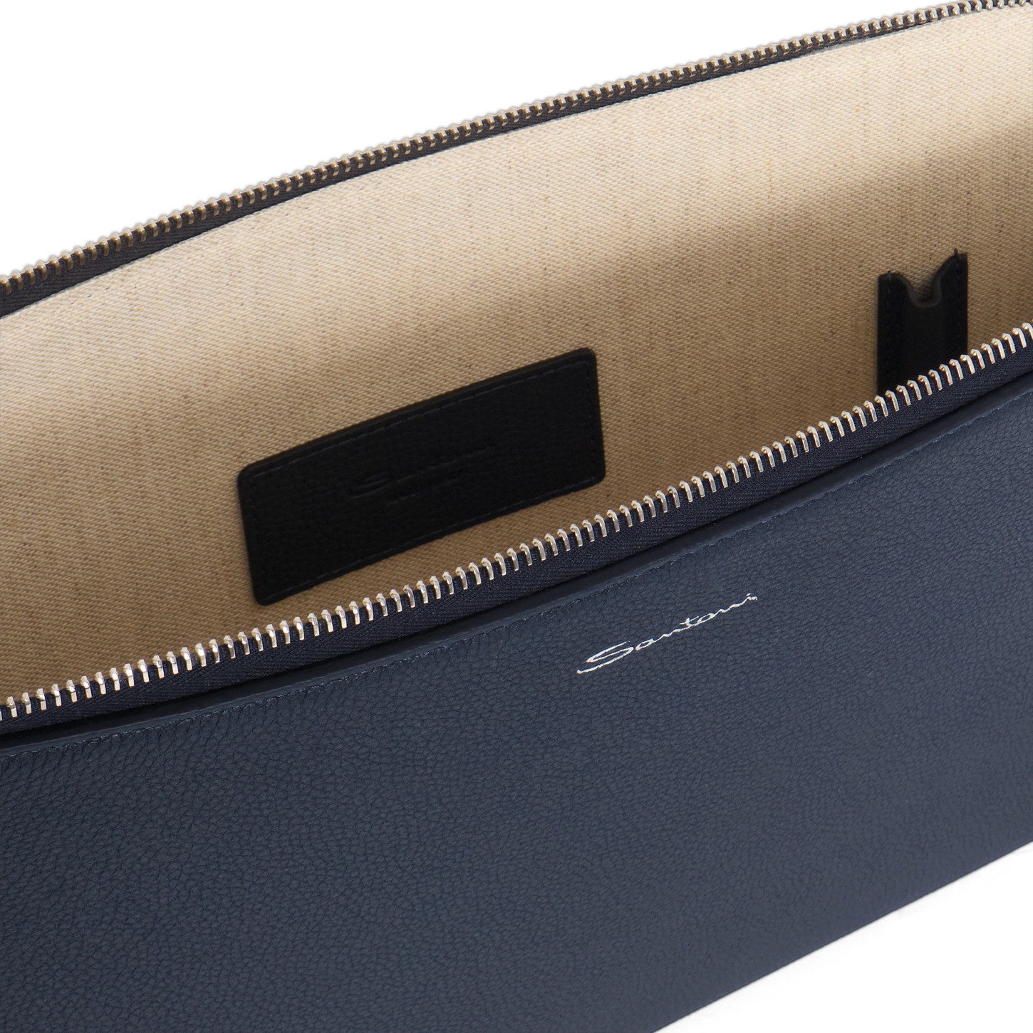 Blue tumbled leather document holder - 4