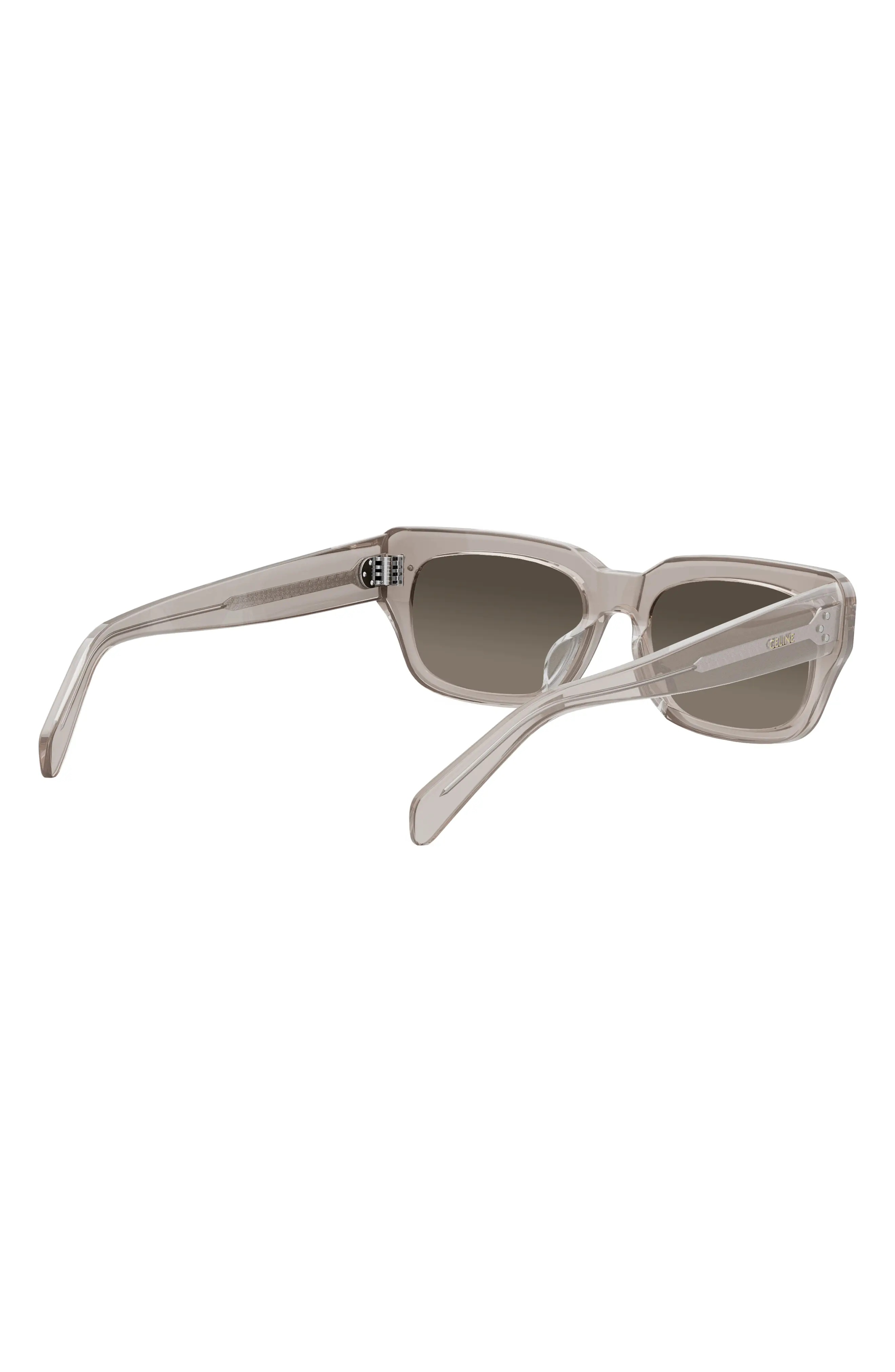 Bold 3 Dot Rectangular Sunglasses in Beige/Brown - 6