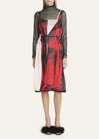 Maison Margiela Layered Abstract Self-Tie Silk Dress outlook