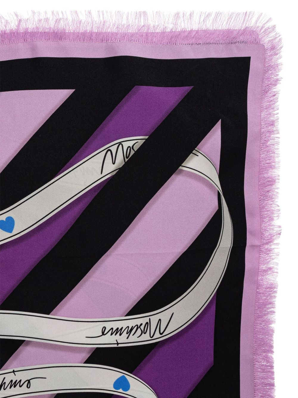 ribbon-striped silk scarf - 3