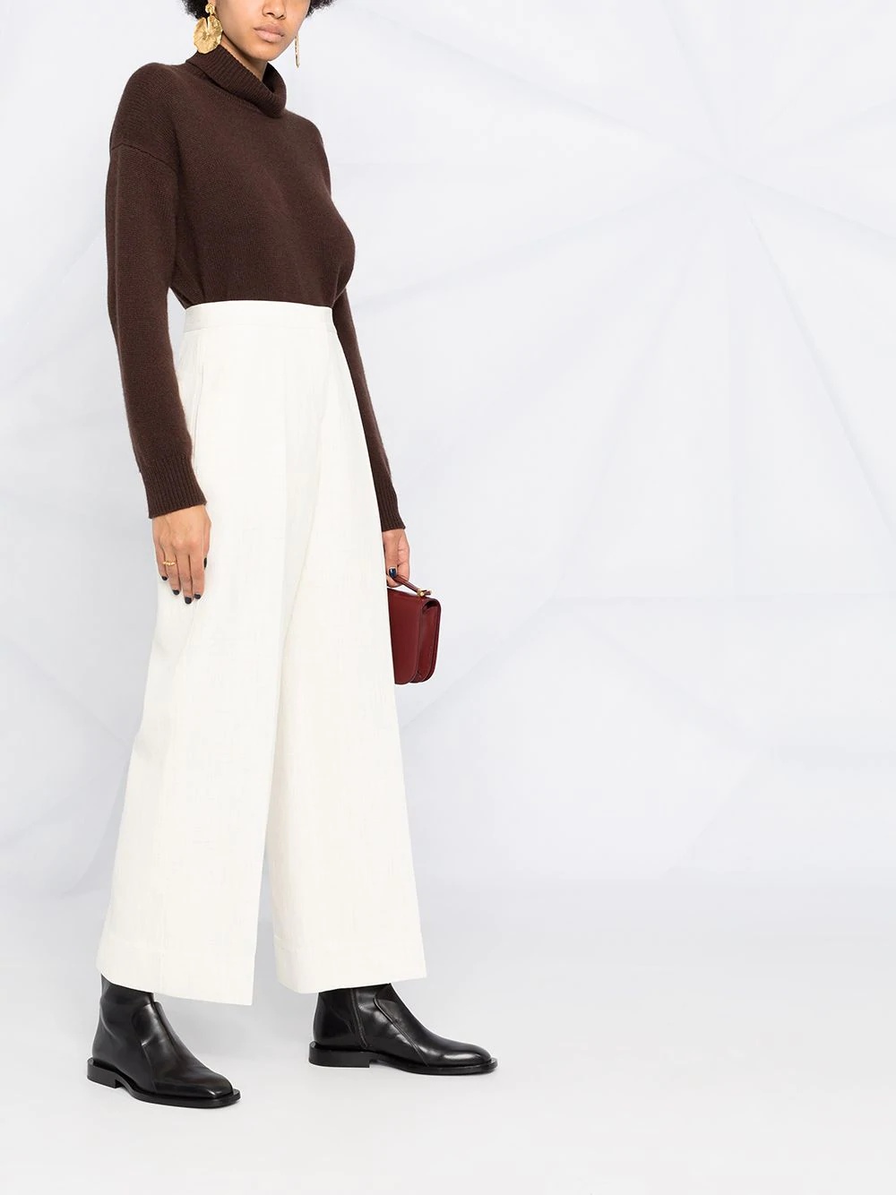 drawstring high-waist trousers - 6