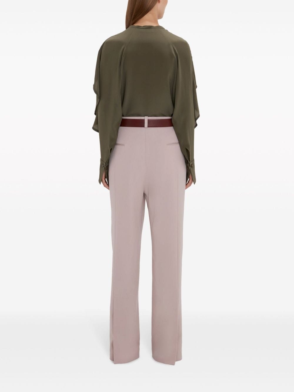 ruffled silk crepe blouse - 4