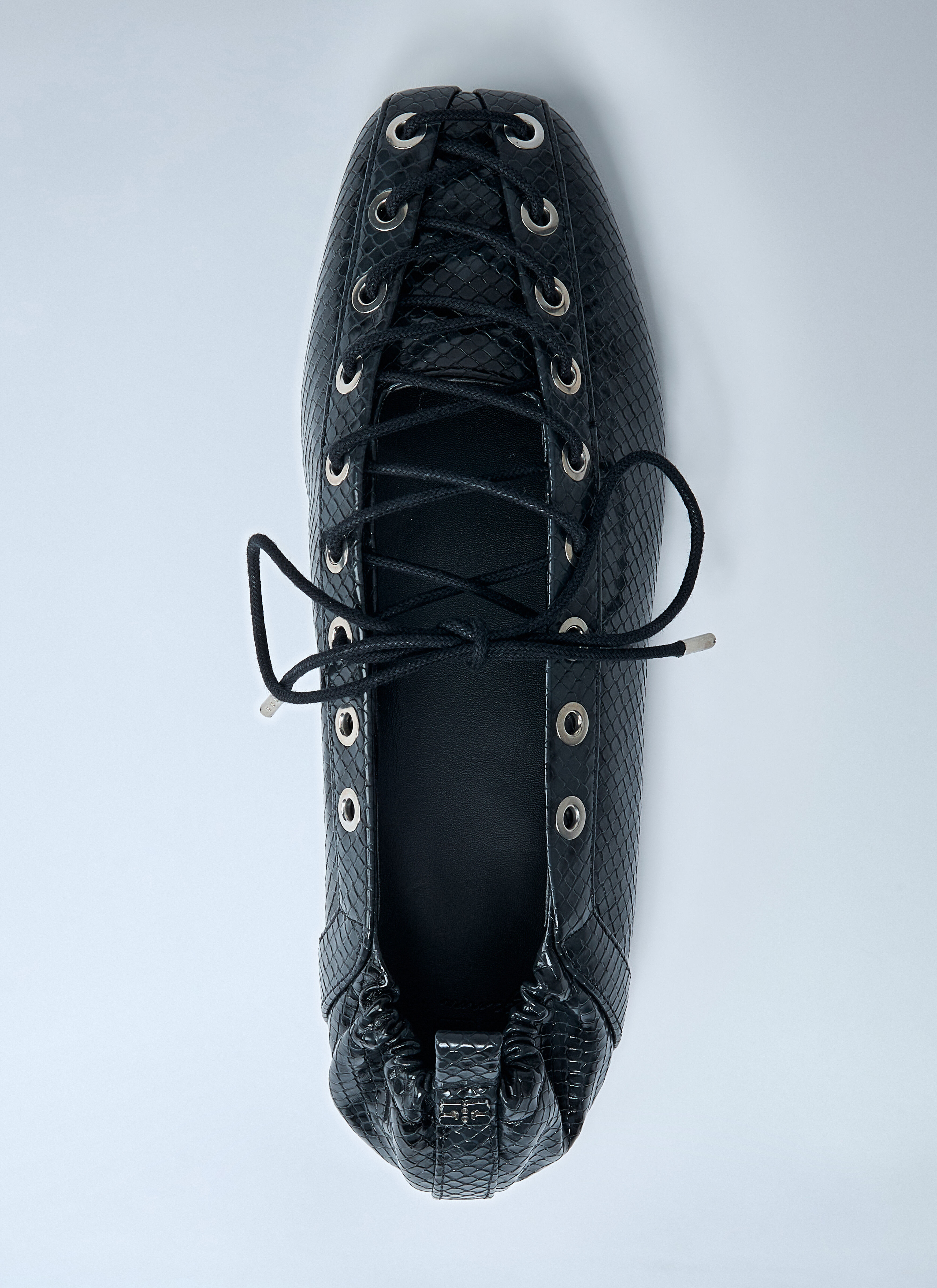 Eyelet Lace-Up Ballerina Flats - 6