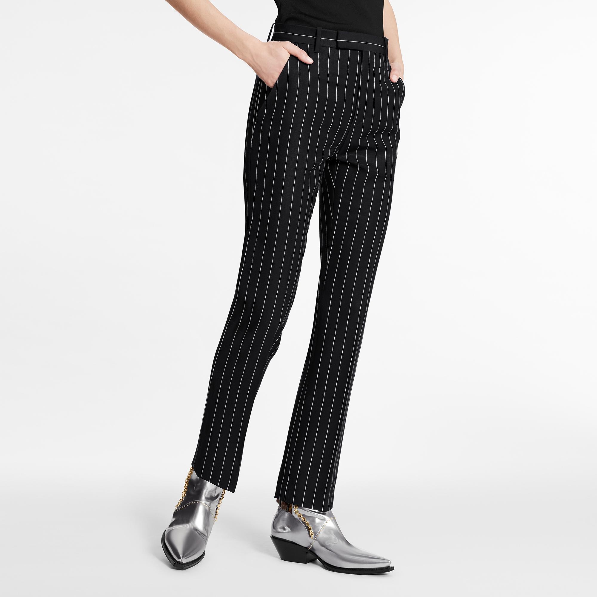 Pinstripe Straight-Cut Suit Pants  - 3