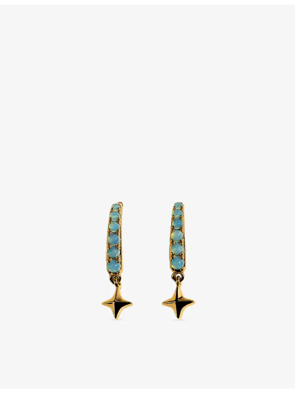 Cosmic Opal Hook 18ct Gold-Plated Sterling Silver Huggies - 1