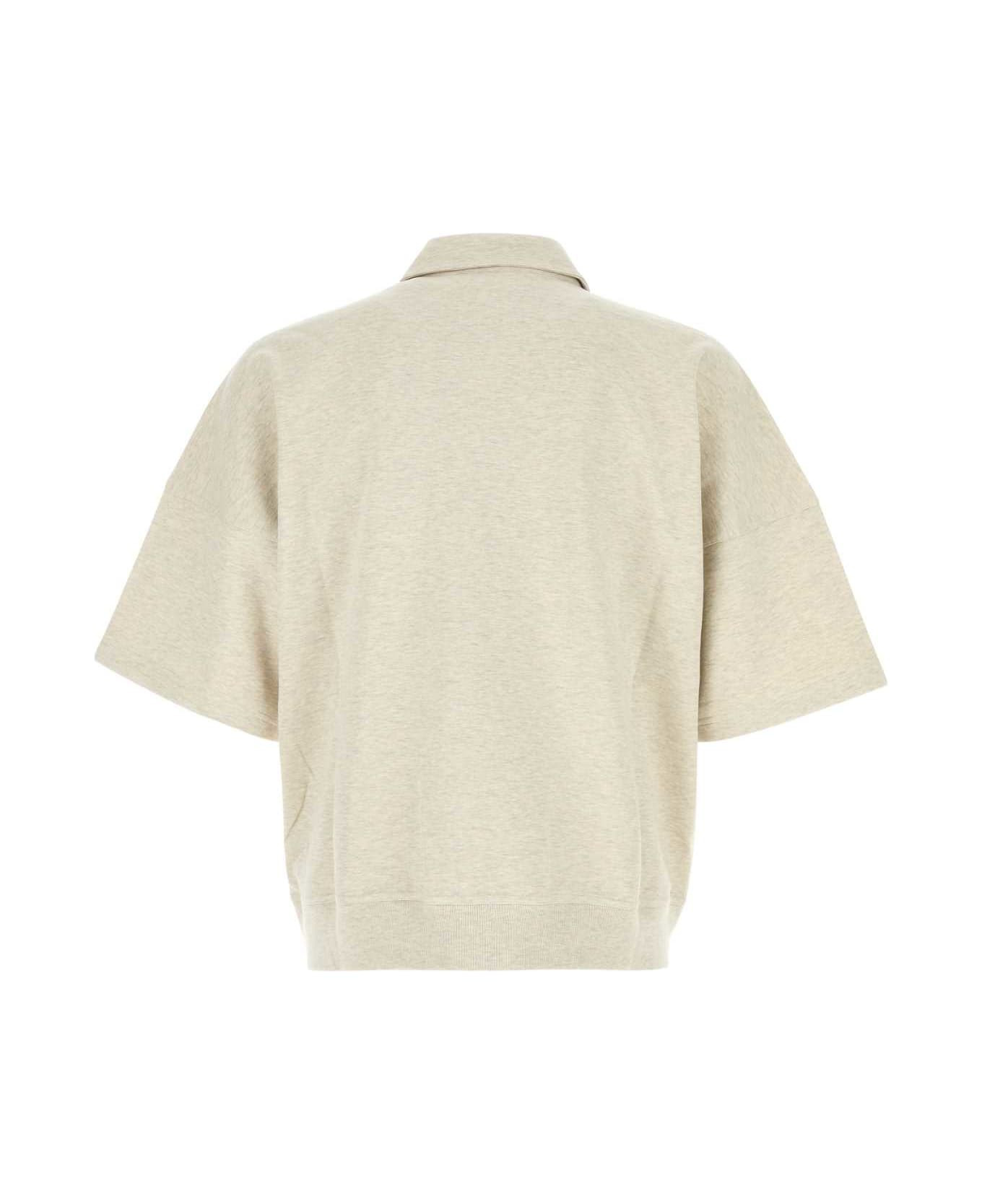 Melange Sand Cotton Polo Shirt - 2