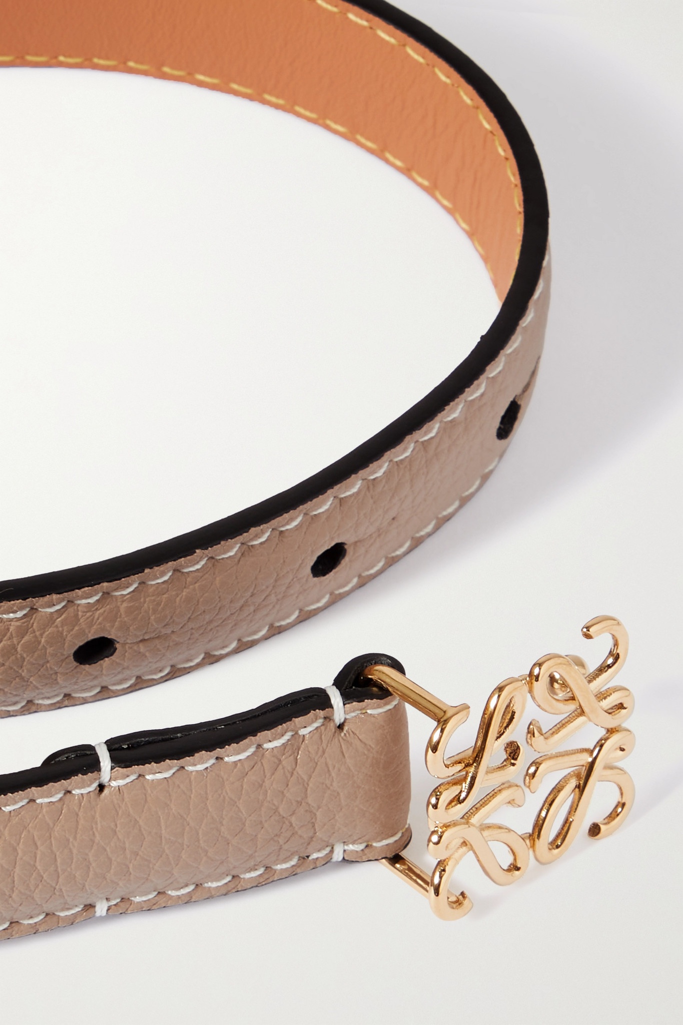 Anagram textured-leather belt - 3